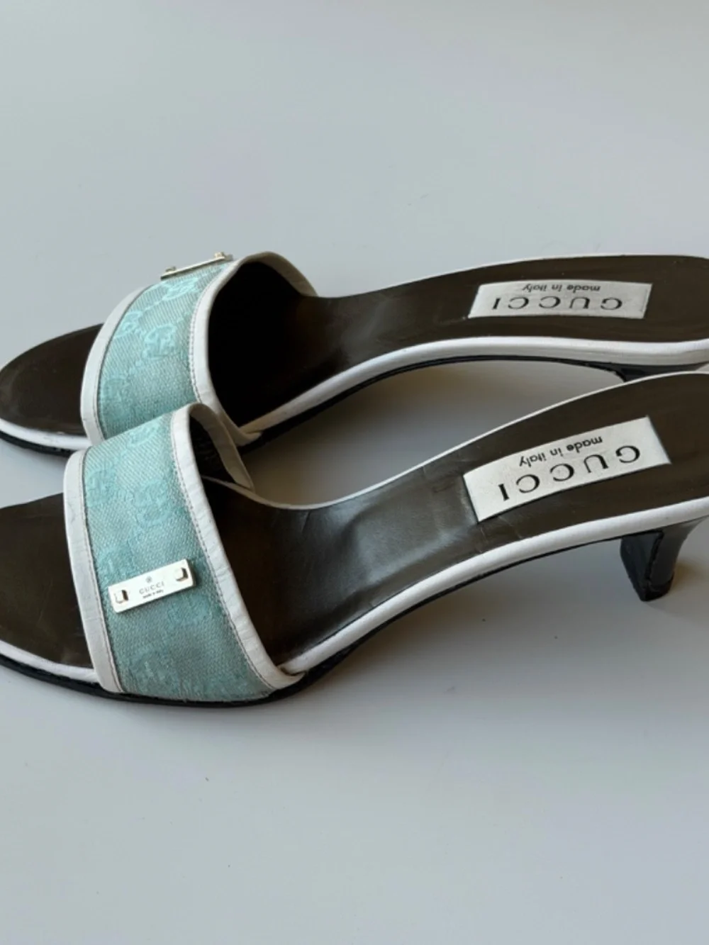 Vintage Gucci by Tom Ford GG monogram kitten heel slide mules, IT 38